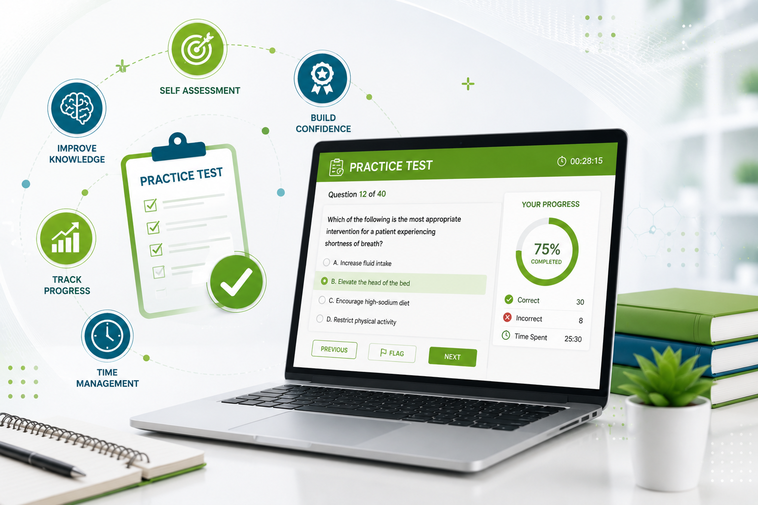 Nurse taking practice test